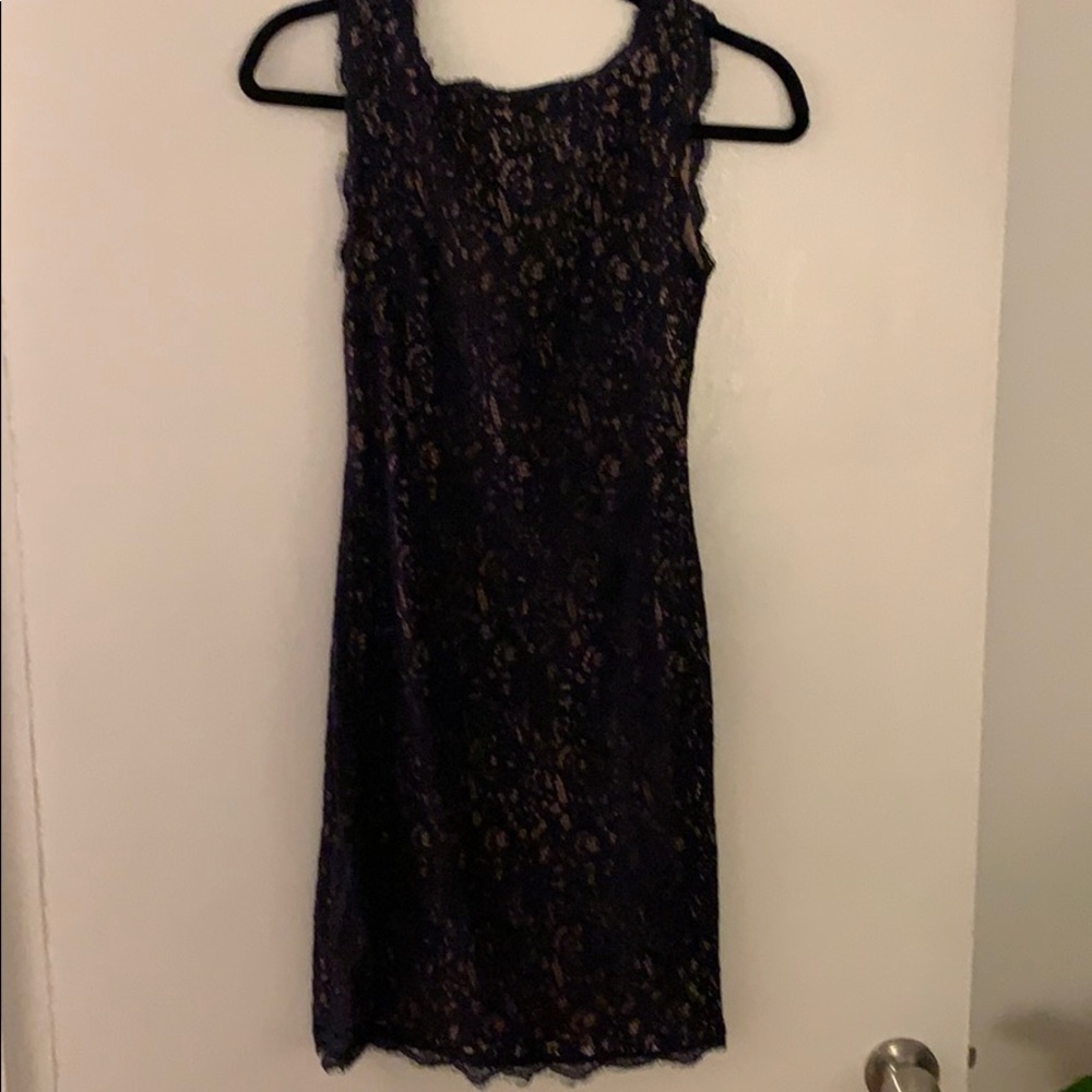 Adrianna Papell Navy Lace Dress sz 2